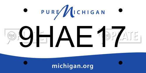 9HAE17 Michigan License Plate