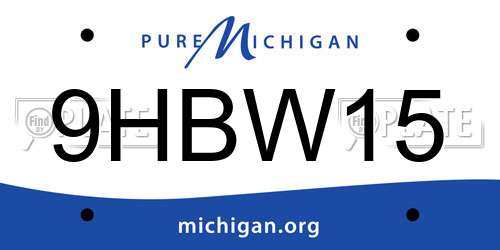 9HBW15 Michigan License Plate