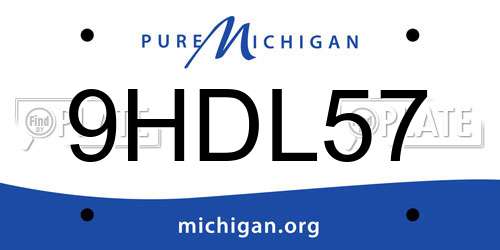9HDL57 Michigan License Plate
