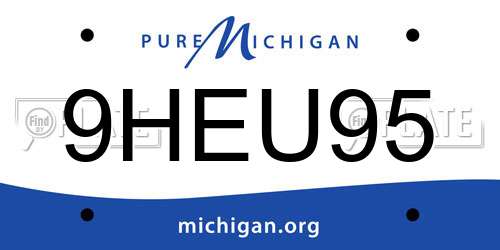 9HEU95 Michigan License Plate