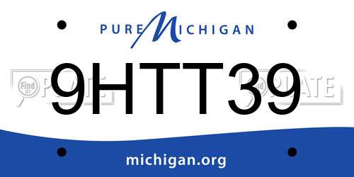 9HTT39 Michigan License Plate