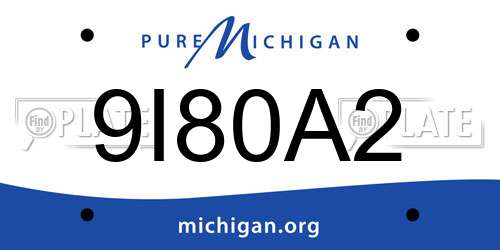 9I80A2 Michigan License Plate
