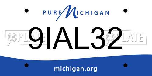 9IAL32 Michigan License Plate