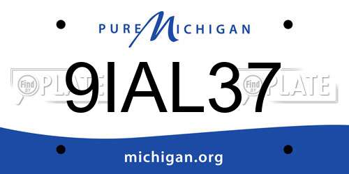 9IAL37 Michigan License Plate