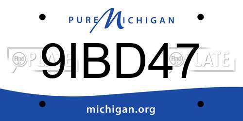 9IBD47 Michigan License Plate