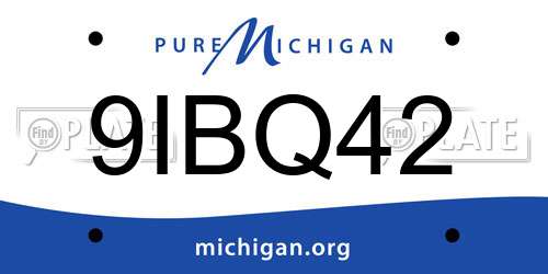 9IBQ42 Michigan License Plate
