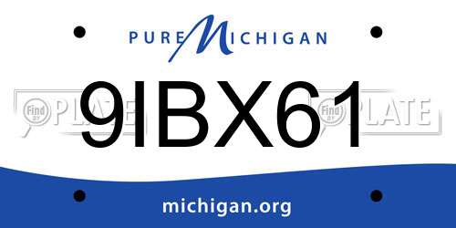 9IBX61 Michigan License Plate
