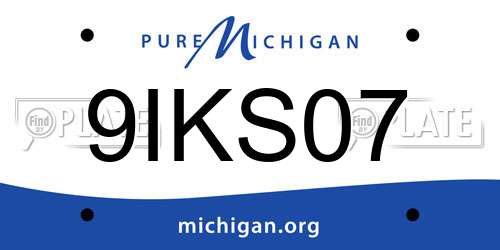 9IKS07 Michigan License Plate