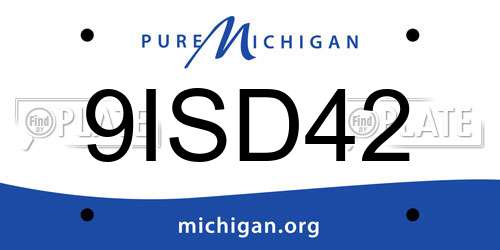 9ISD42 Michigan License Plate