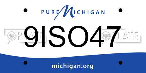 9ISO47 Michigan License Plate