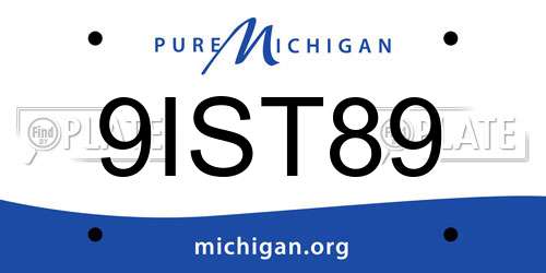 9IST89 Michigan License Plate