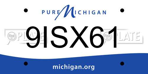 9ISX61 Michigan License Plate