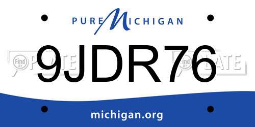 9JDR76 Michigan License Plate