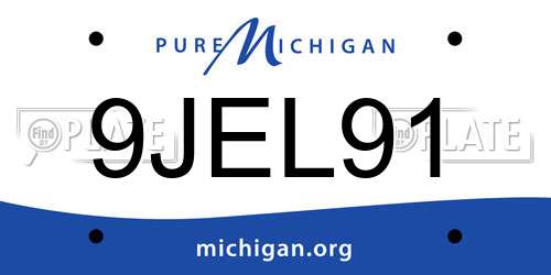 9JEL91 Michigan License Plate