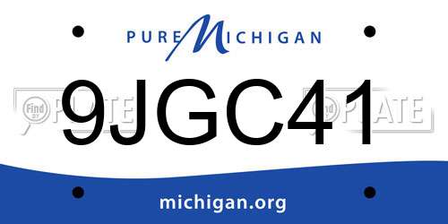9JGC41 Michigan License Plate