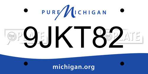9JKT82 Michigan License Plate