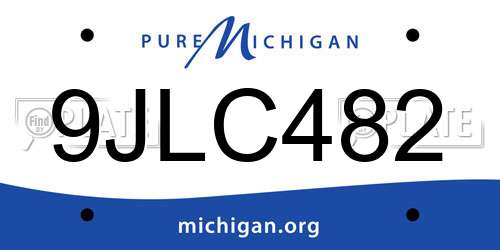 9JLC482 Michigan License Plate