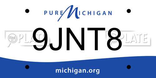 9JNT8 Michigan License Plate