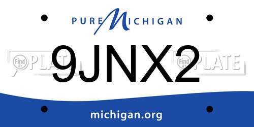 9JNX2 Michigan License Plate