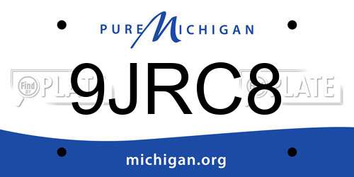9JRC8 Michigan License Plate