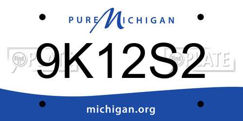 9K12S2 Michigan License Plate