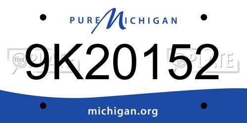 9K20152 Michigan License Plate