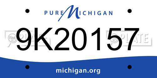 9K20157 Michigan License Plate