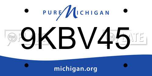 9KBV45 Michigan License Plate