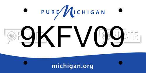9KFV09 Michigan License Plate