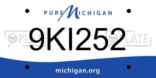 9KI252 Michigan License Plate