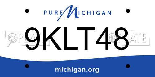 9KLT48 Michigan License Plate