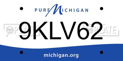 9KLV62 Michigan License Plate