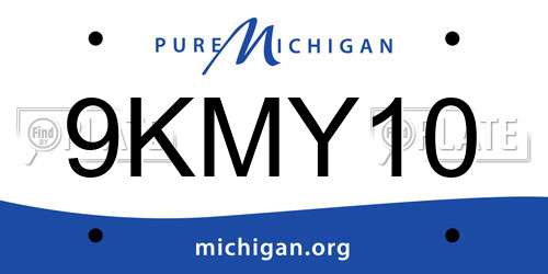 9KMY10 Michigan License Plate