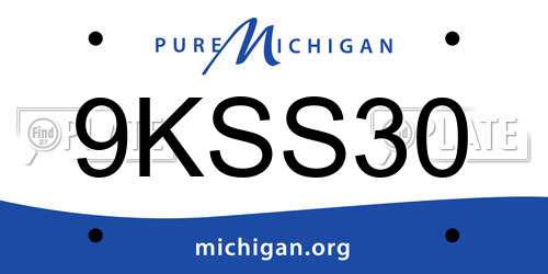 9KSS30 Michigan License Plate