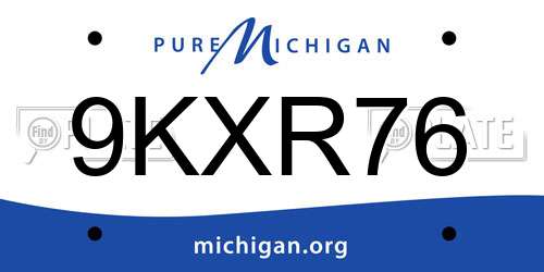 9KXR76 Michigan License Plate