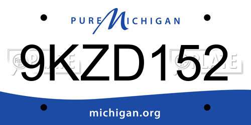 9KZD152 Michigan License Plate