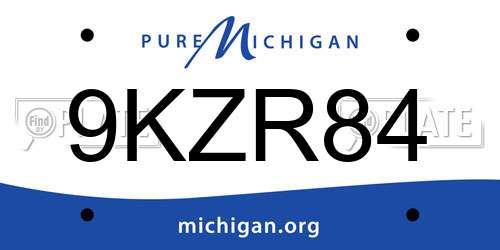9KZR84 Michigan License Plate