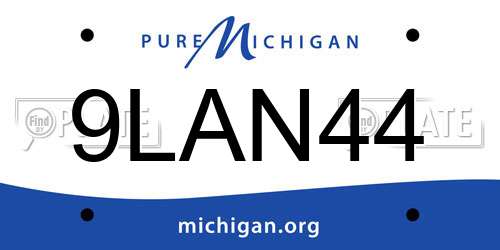 9LAN44 Michigan License Plate