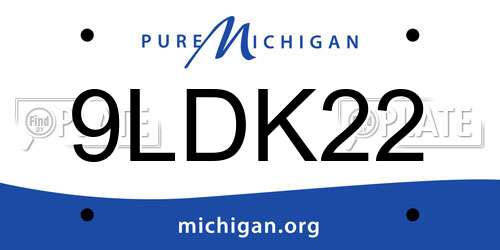 9LDK22 Michigan License Plate