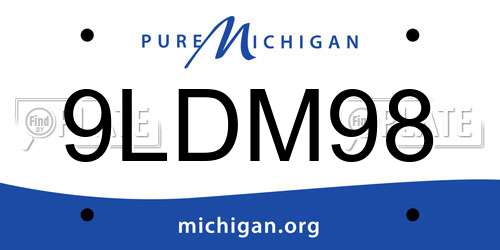 9LDM98 Michigan License Plate