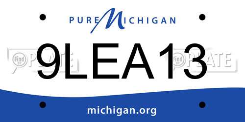 9LEA13 Michigan License Plate