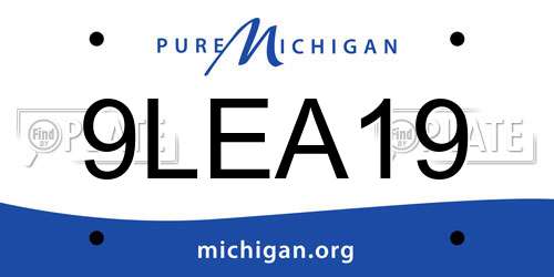 9LEA19 Michigan License Plate