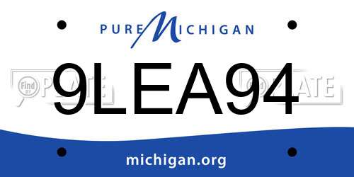 9LEA94 Michigan License Plate