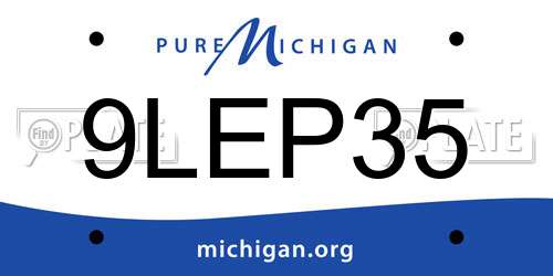 9LEP35 Michigan License Plate