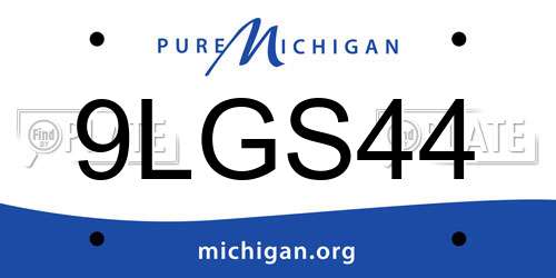 9LGS44 Michigan License Plate