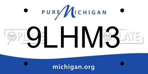9LHM3 Michigan License Plate