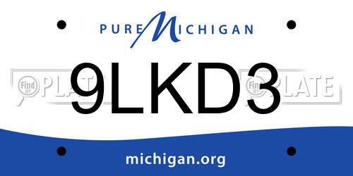 9LKD3 Michigan License Plate