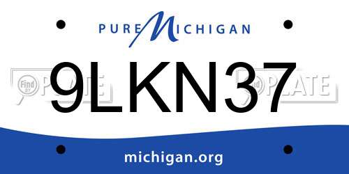 9LKN37 Michigan License Plate