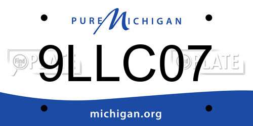9LLC07 Michigan License Plate