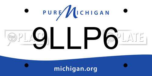 9LLP6 Michigan License Plate